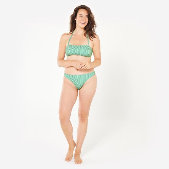 Плавки жіночі Nina для серфінгу смугасті зелені/білі - XS-S | Зображення 1