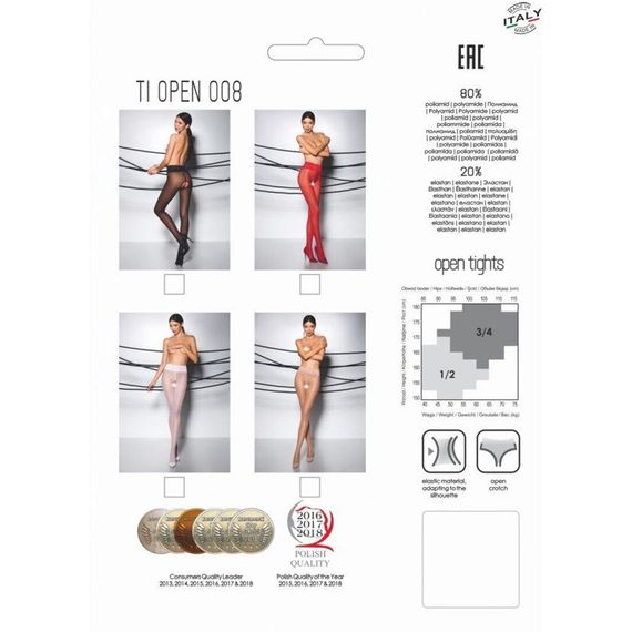 Еротичні колготки Passion TIOPEN 008 1/2 (30 den), black, з вирізом | Зображення 5