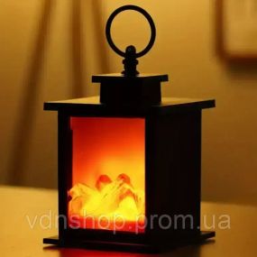 Декоративная лампа с эффектом пламени, размер 14×14×24,5 см