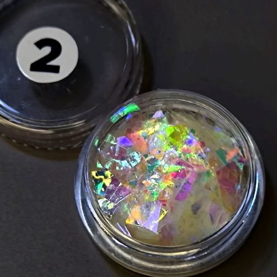 Битое стекло №2 для дизайна ногтей (полная баночка)