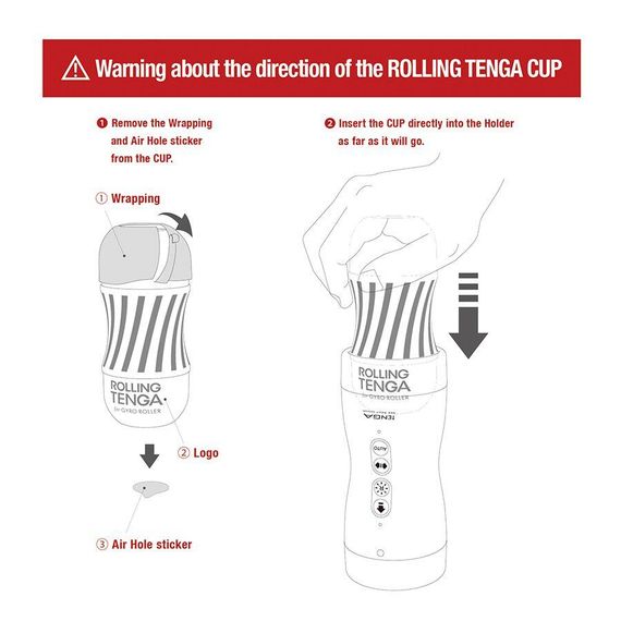 Автоматический мастурбатор Tenga VACUUM GYRO ROLLER, ротация и вакуум, совместим с Tenga Cup | Зображення 3