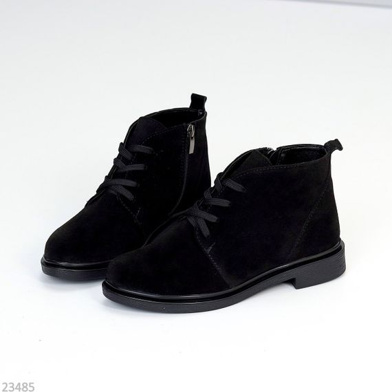 Класичні чорні черевики натуральна замша низький хід | Зображення 6
