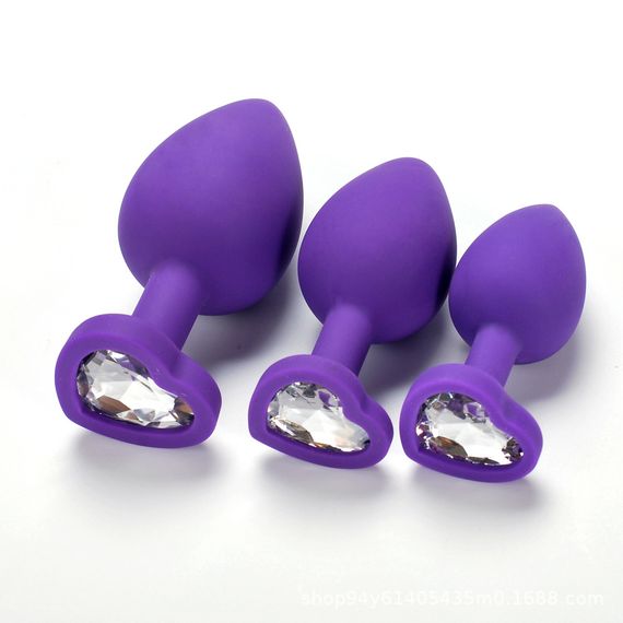 Набір анальних пробок з віброкулею (фіолетові, розмір S, M, L) | Зображення 1