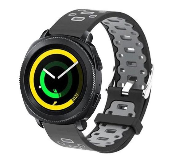 Спортивний ремінець Primo Perfor Classic для годинника Samsung Sport Gear SM-R600 - Black&Grey
