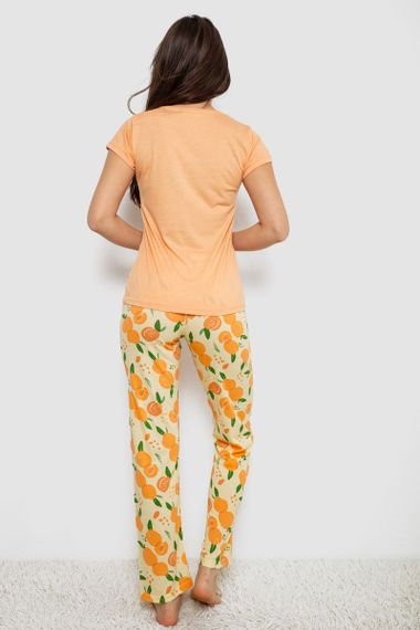 Пижама женская с принтом  -уценка, цвет оранжевый, 243R7137-U | Зображення 3