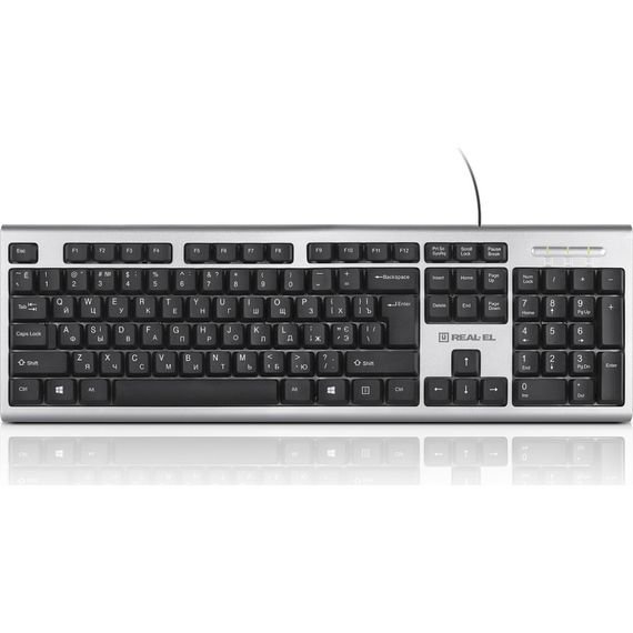 Клавіатура REAL-EL 507 Standard USB Silver | Зображення 1