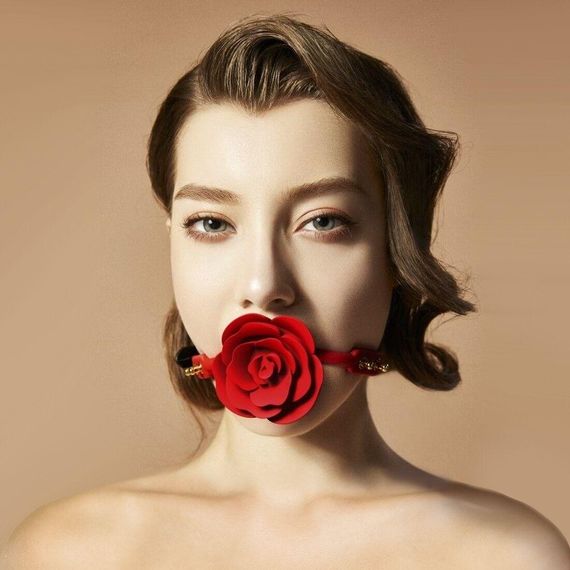 Розкішний кляп у вигляді троянди Zalo - Rose Ball Gag, подвійне використання | Зображення 5