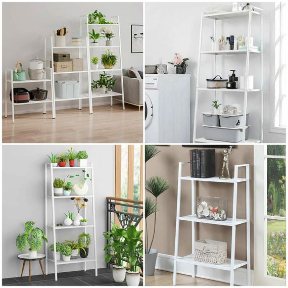 Стелаж-етажерка чотириярусний з металу білий 60*35*148см SW-00002104 | Зображення 6