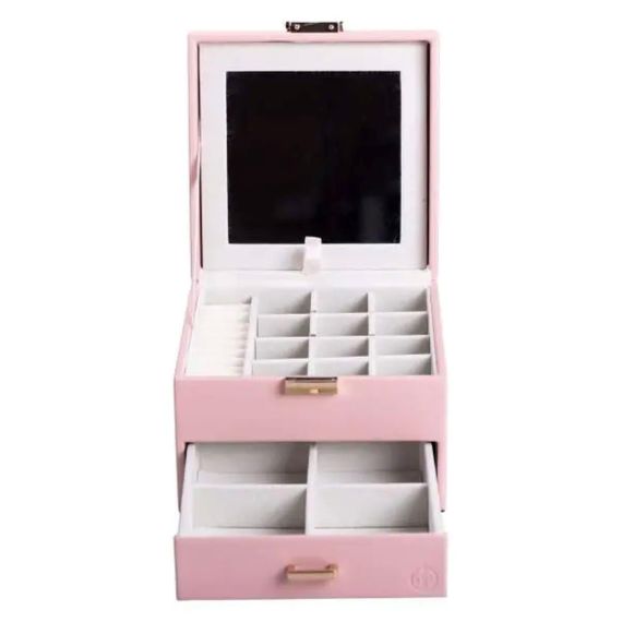 Скринька для прикрас з еко шкіри 2 яруси органайзер для ювелірних виробів HP-5-2P | Зображення 1