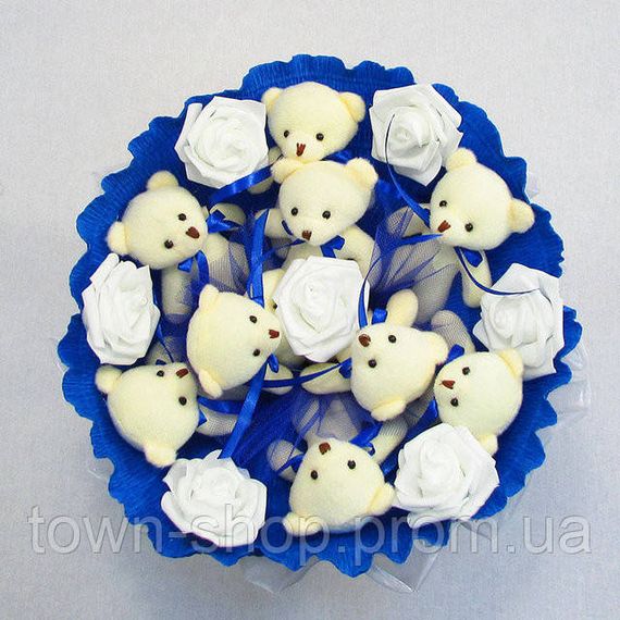 Букет из мягких игрушек 9 мишек 5339IT синий | Зображення 2