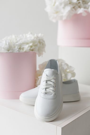 Кеди жіночі шкіряні 591364 Білі 36 37 38 39 40 41 | Зображення 7