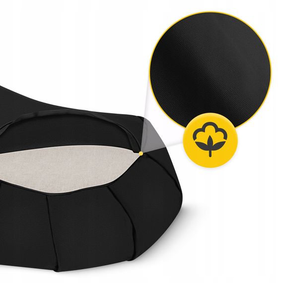 Подушка для йоги та медитації 4FIZJO Zafu напівкругла 40 x 30 x 12 см Black (P-5907739315519) | Зображення 2