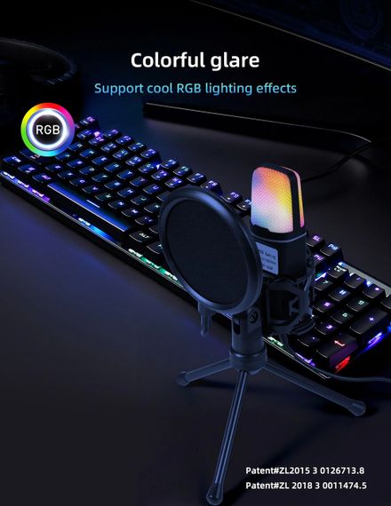 Конденсаторний мікрофон Yanmai SF666R USB з RGB-підсвічуванням | Зображення 4
