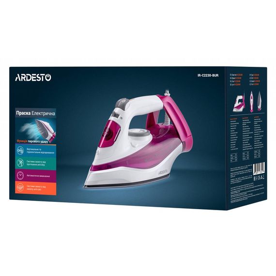 Праска Ardesto IR-C2230-BUR / 2200Вт /300мл/пар/самоочищення /антикапля /ке (IR-C2230-BUR) | Зображення 7