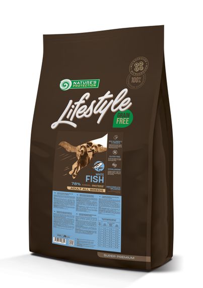 Корм Nature's Protection Lifestyle Grain Free White Fish Adult All Breeds сухой с белой рыбой для взрослых собак 10 кг