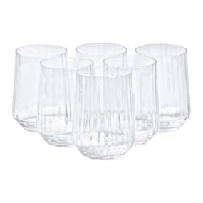 Набір склянок ребристих 6 штук по 450 мл прозорий HP98