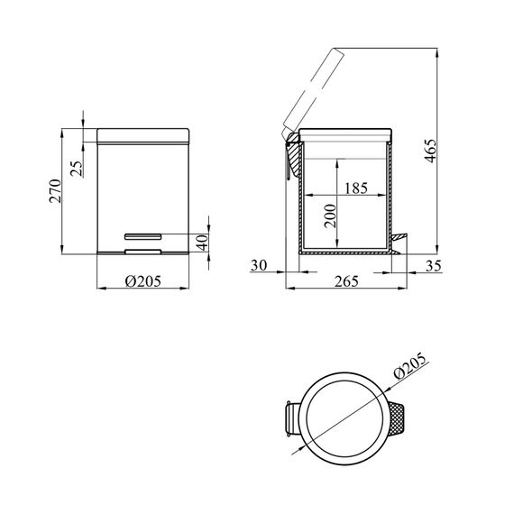 Відро для сміття Kroner KRM Rizze - ACE412 5 л (CV022922) | Зображення 1