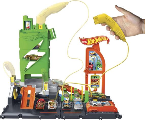 Трек Хот Вілс Сіті Заправна станція Оригінал АЗС Hot Wheels City Super Recharge Fuel Station | Зображення 2