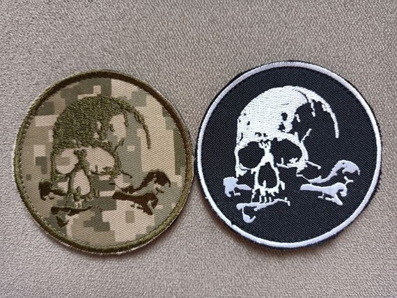 Шеврон череп - 2шт (черный+зеленый)