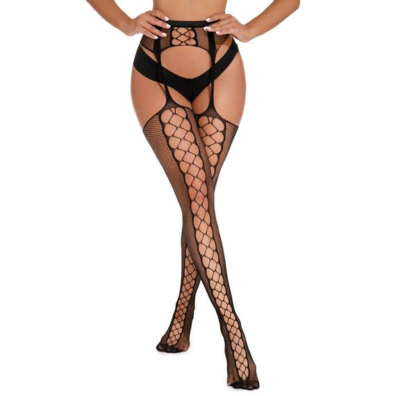 Еротичні колготки з відкритими стегнами Babydoll 42 Чорний 1602 | Зображення 1