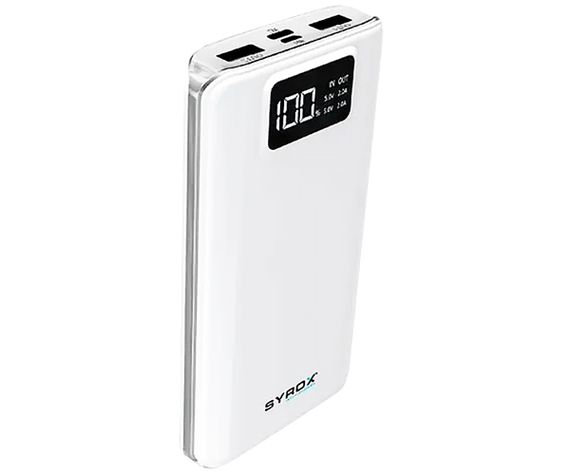 Зовнішній акумулятор Power Bank Syrox PB107-White 20000 mAh з LED-дисплеєм білий (PB107-White_1088)