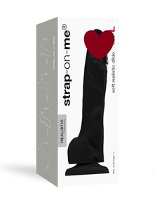 Реалистичный фаллоимитатор Strap-On-Me SOFT REALISTIC DILDO Black - Size L sexstyle