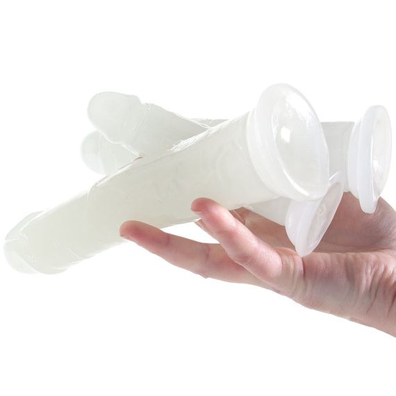 Страпон с 3 насадками Whipsmart Glow in the Dark светящийся в темноте sexstyle | Зображення 5