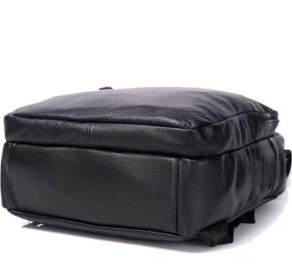 Міський чоловічий рюкзак шкіряний чорний Tiding Bag B2-03555A | Зображення 2