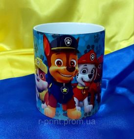 Чашка керамічна з принтом Щенячий патруль лапки 330 мл (2427-023)