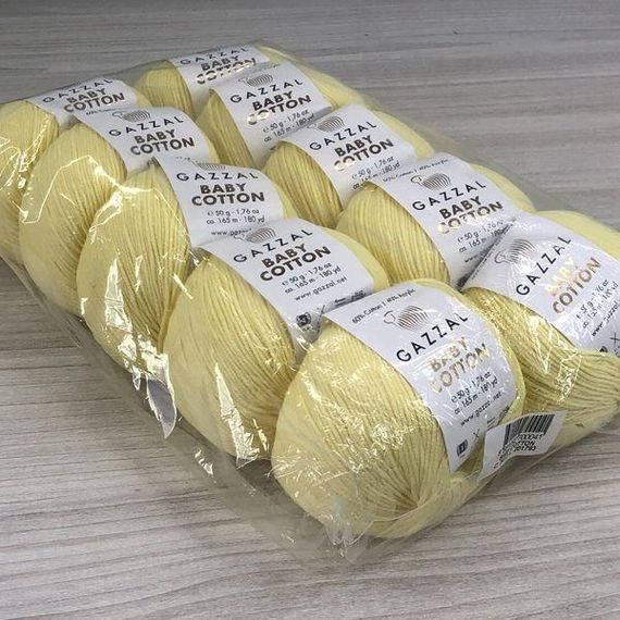 Пряжа Gazzal – Baby Cotton колір 3413 Лимонний | Зображення 3