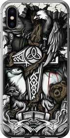 Чехол на iPhone XS Тату Викинг "4098u-1583-17620"