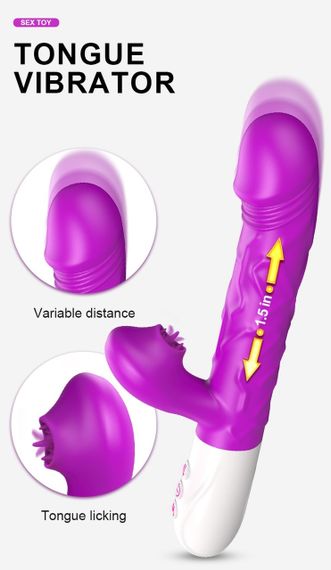 Вібромасажер SiliconeTongue Vibrator, USB 10 Function Sex Aura | Зображення 3