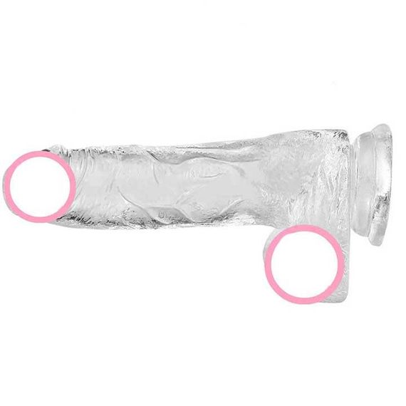 Гнучкий прозорий фалос на присосці 18см | Зображення 1