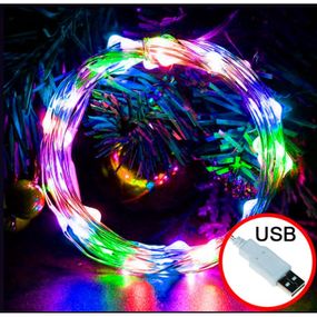 Різнокольорова гірлянда "Роса", Гірлянда світлодіодна від USB 10 метрів   знижка