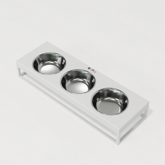 Миски на подставке для котов и маленьких собак Hollky Base Bar (3 × 0,45 л) Bar-54187-WHWH | Зображення 1