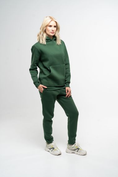 Костюм жіночий утеплений зелений худі та штани, 2XL | Зображення 2