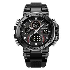 Чоловічий спортивний годинник Skmei 2500BK Black з комбінованим циферблатом та водозахистом 5 ATM