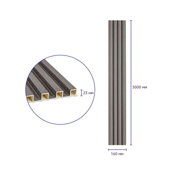 Декоративна стінова рейка олов'яний 3000*160*23мм (D) SW-00001530 | Зображення 2