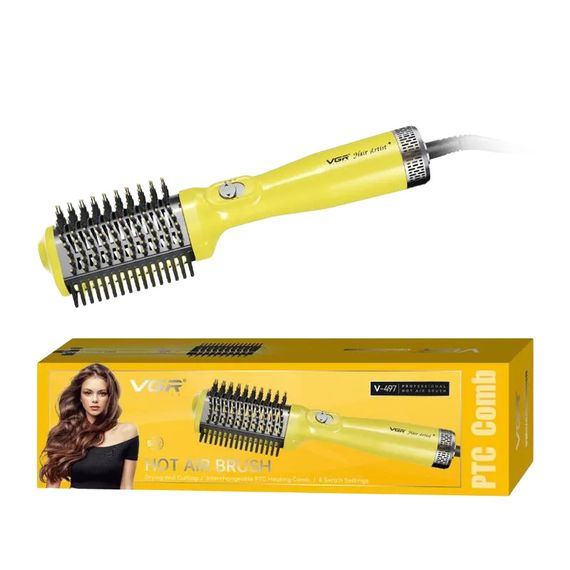 Фен-стайлер для укладання та завивки волосся VGR V-497 Yellow Professional (45702-V-497 YELLOW_531) | Зображення 2
