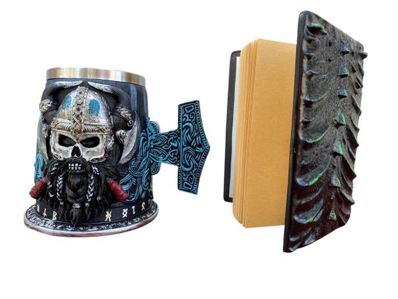 Подарунковий набір Кухоль 3D Молот Тора Бородастий Вікінг і Блокнот 3D «Око Лісового Дракона» | Зображення 1