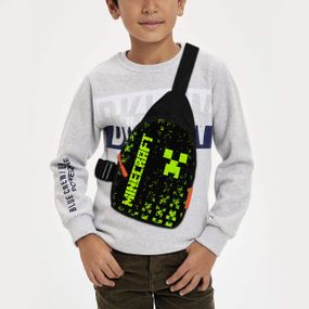 Сумка через плече дитяча Minecraft Кріпер 29х17 см сумка слінг для хлопчика (02073)