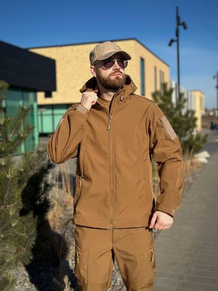 Військова куртка на флісі Soft Shell Military койот