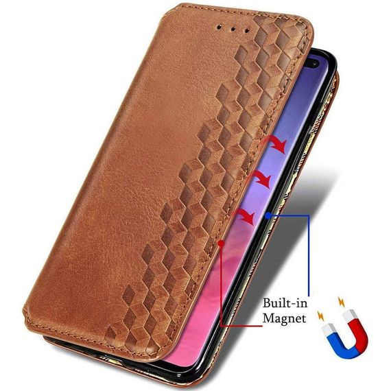 Кожаный чехол книжка GETMAN Cubic (PU) для Samsung Galaxy A13 4G Штучна шкіра, Слот для візитки, Коричневий | Зображення 2
