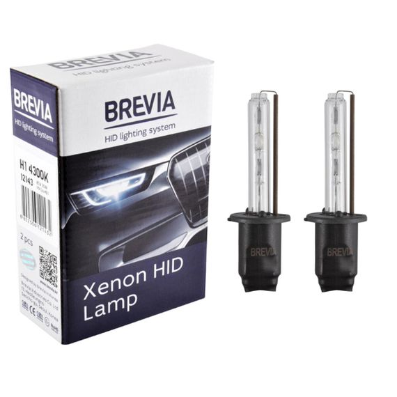 12143 BREVIA Автолампа H1,4300K,85V,35W P14.5s KET,(2шт.) XENON