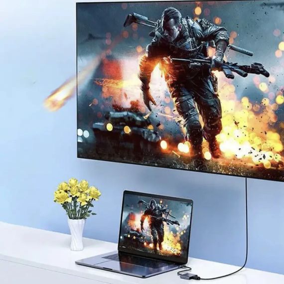 Переходник адаптер 3в1 с Type-C на HDMI, USB, USB-C / Конвертер Full HD, 1080p, 4K, 2K, UHD, | Зображення 4