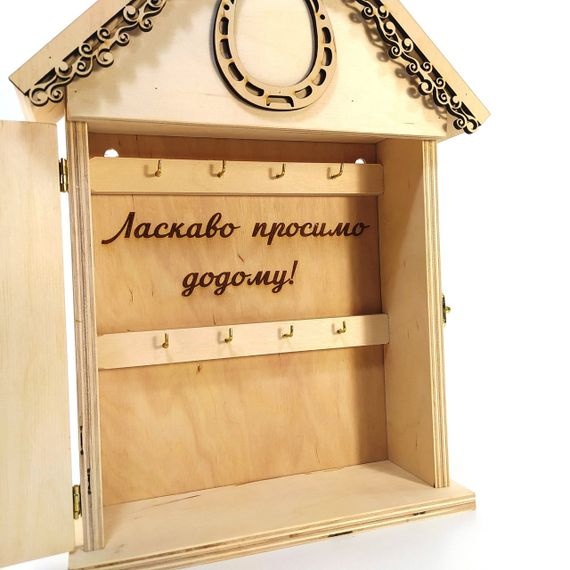 Ключниця будиночок Майстерня містера Томаса 26см х 8см х 36,5 см Фанера без покриття | Зображення 1