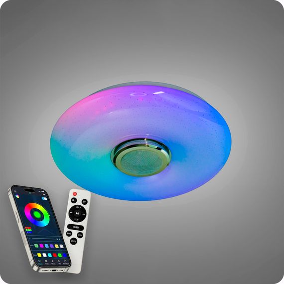 Люстра світлодіодна 517 Dlight RGB з пультом і  колонкою 70Вт Білий (02161) | Зображення 1
