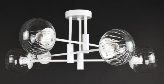 Люстра стельова на 6 лампочок 27755 Білий 28х72х72 см. | Зображення 4