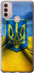 Чехол на Motorola E40 Флаг и герб Украины 1 "375u-2660-17620"