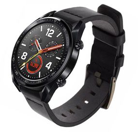 Кожаный ремешок Primo Classic для часов Huawei Watch GT 2 / GT Active 46mm - Black